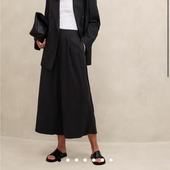 Banana Republic linen-blend cropped wide leg pants - Picture 3 of 3